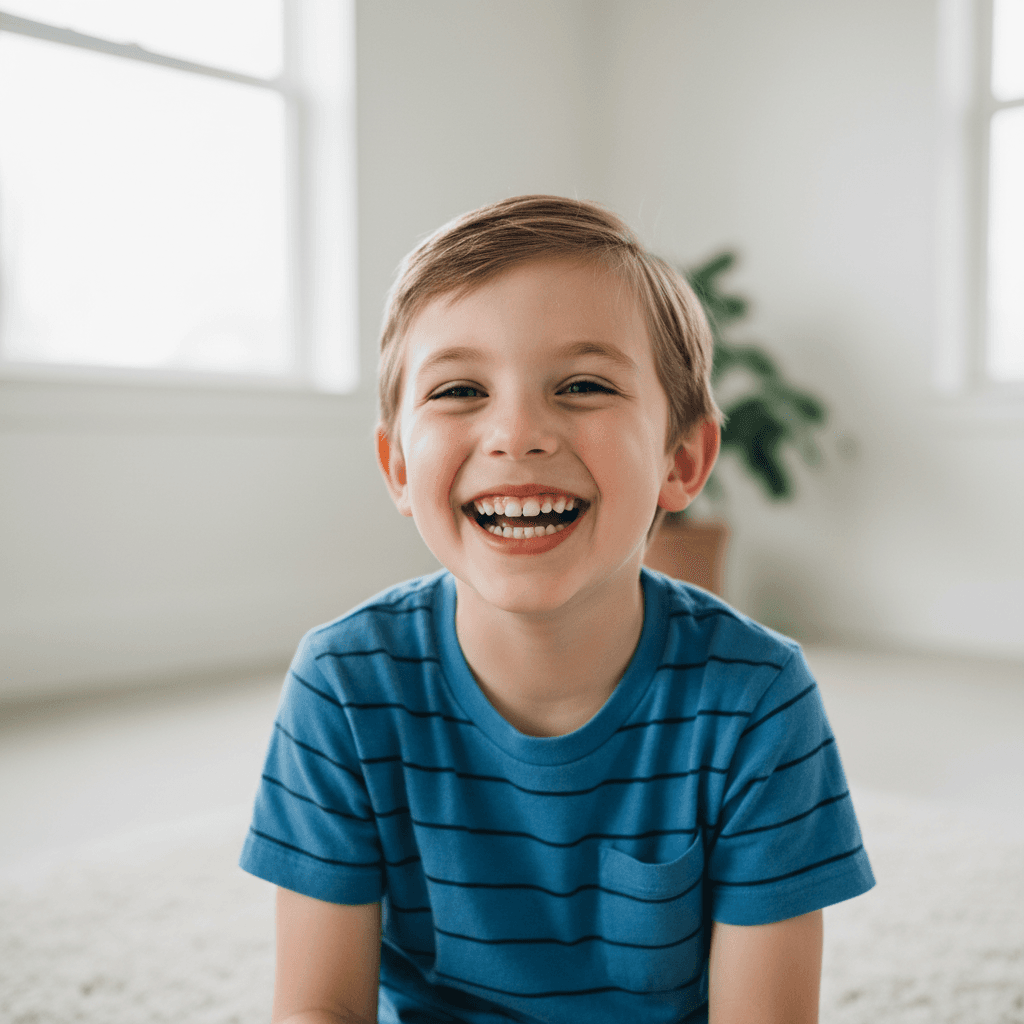 Happy children with bright healthy smiles